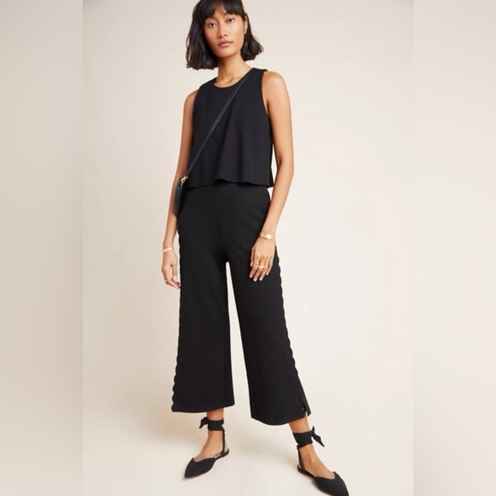 Anthropologie The Essential Freya Scalloped Jumpsuit Size 0